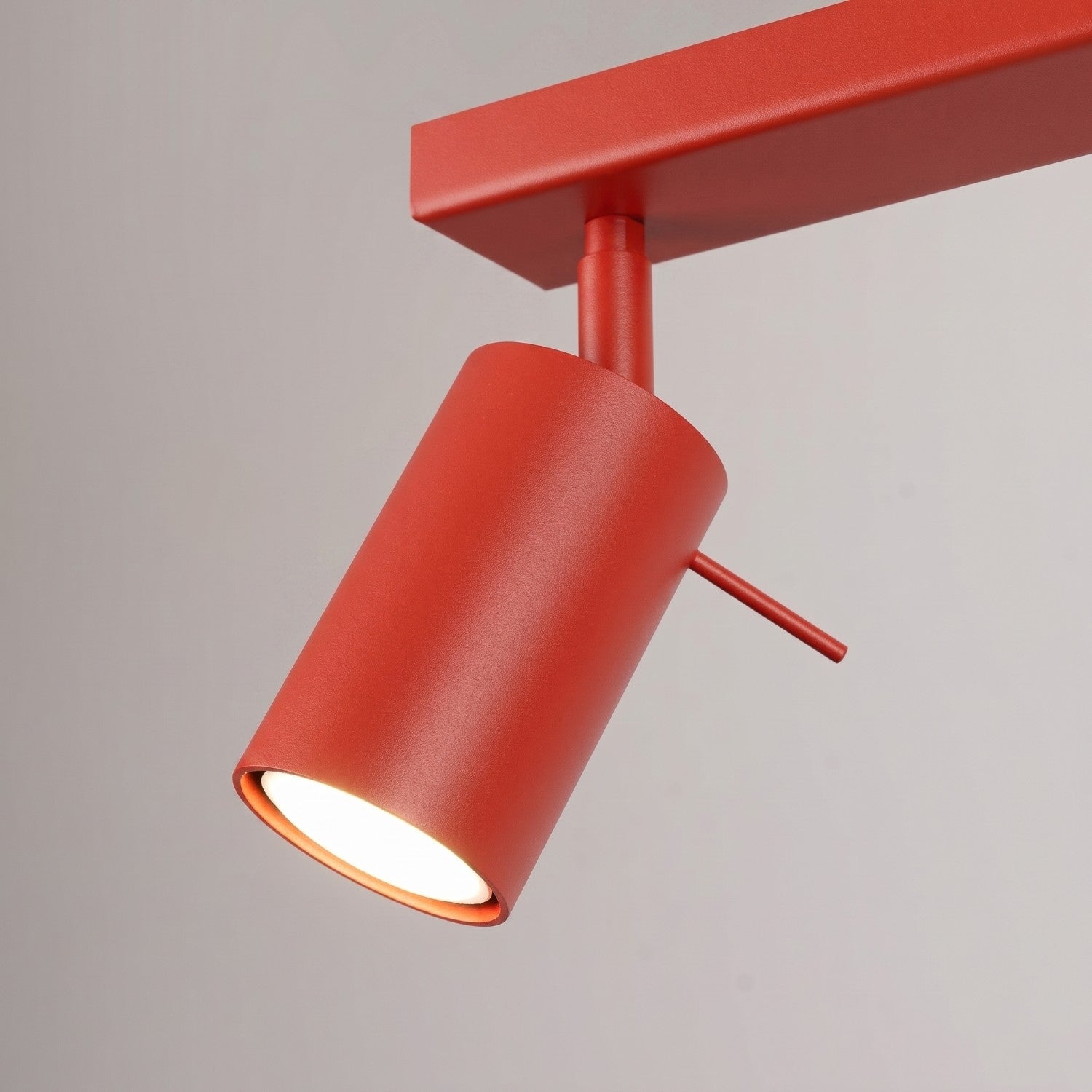 Plafonnier Ring rampe 6 spots acier rouge GU10, vue 6