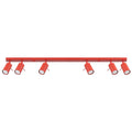 Plafonnier Ring rampe 6 spots acier rouge GU10