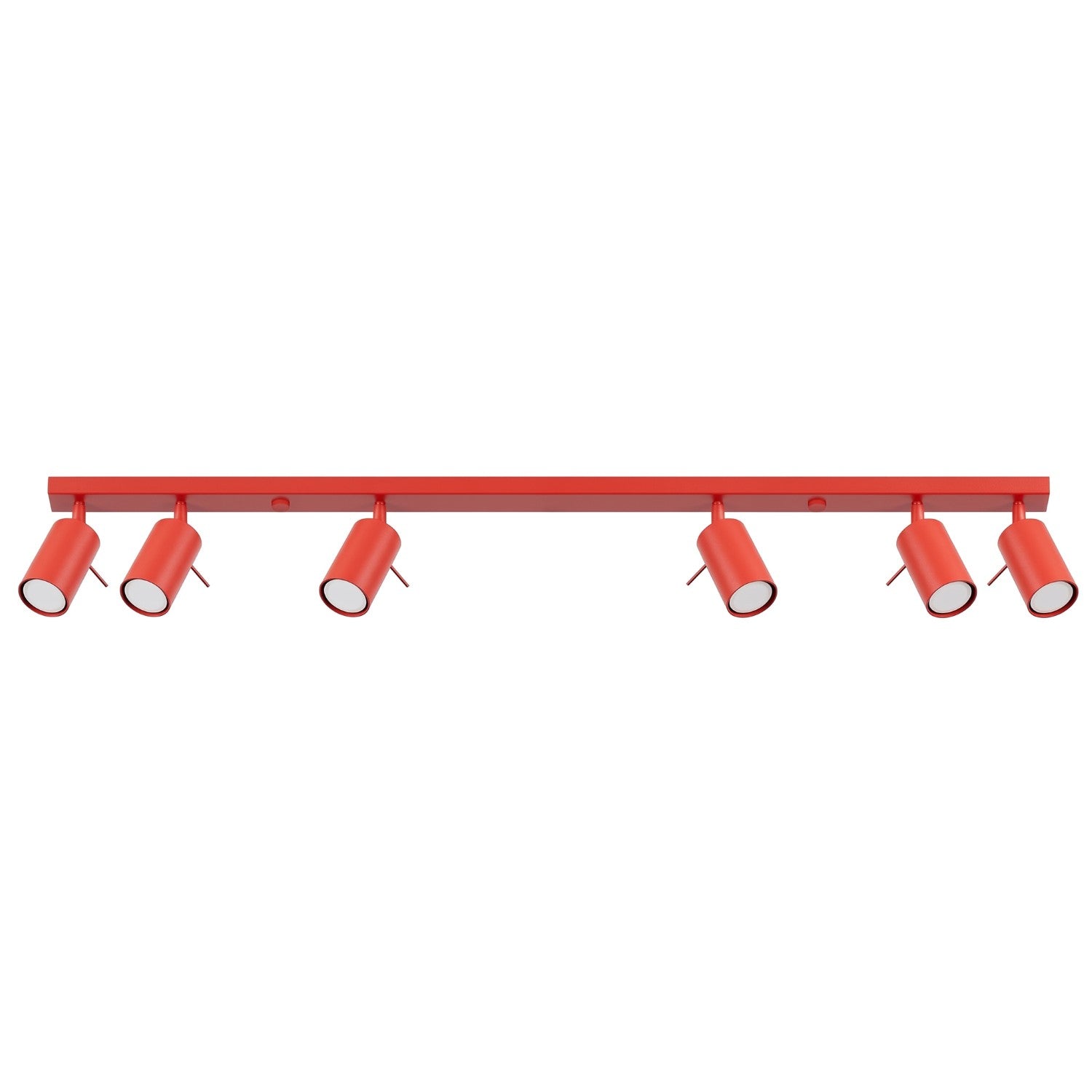 Plafonnier Ring rampe 6 spots acier rouge GU10