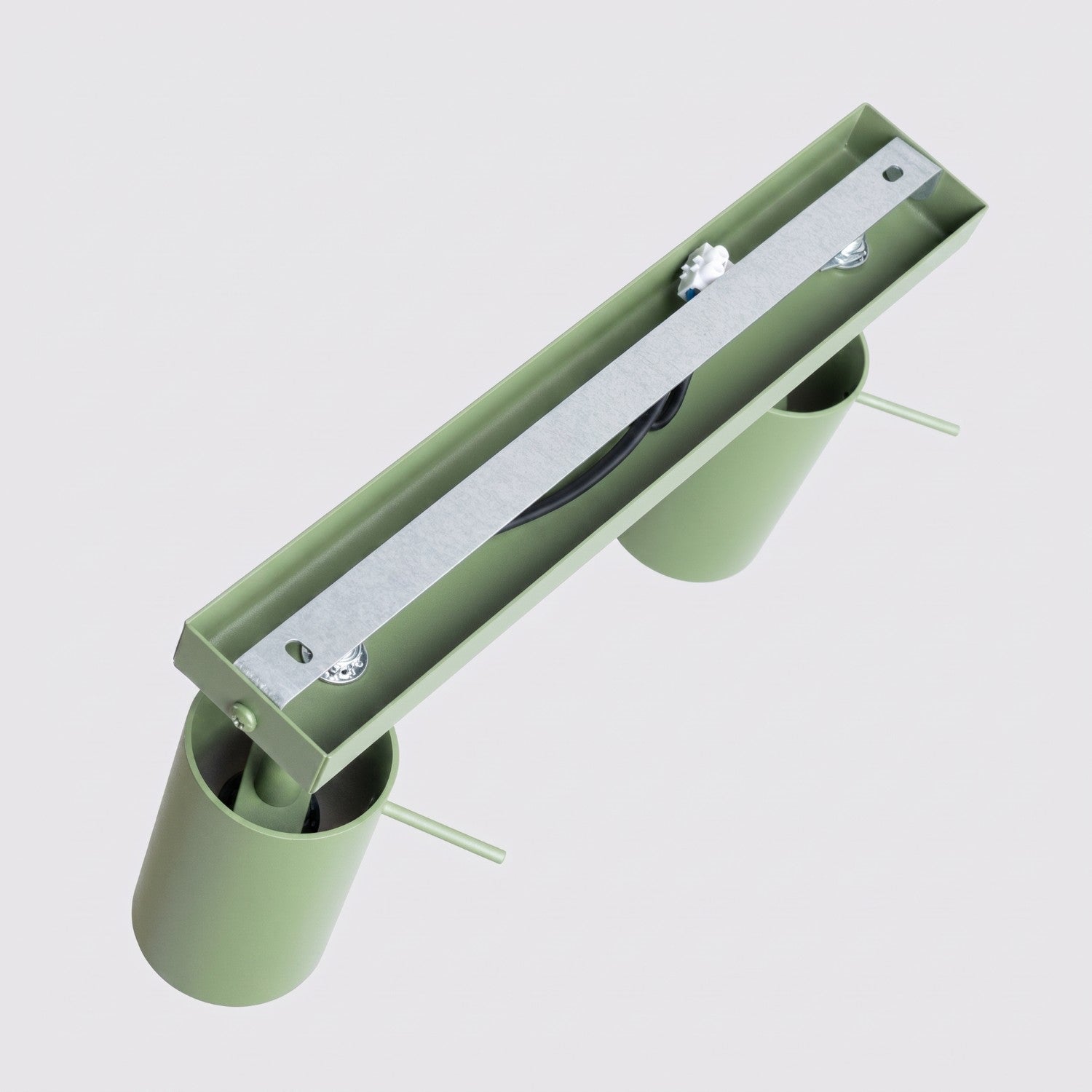 Plafonnier Ring rampe 6 spots acier vert sauge GU10, vue 4
