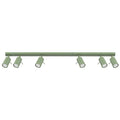 Plafonnier Ring rampe 6 spots acier vert sauge GU10