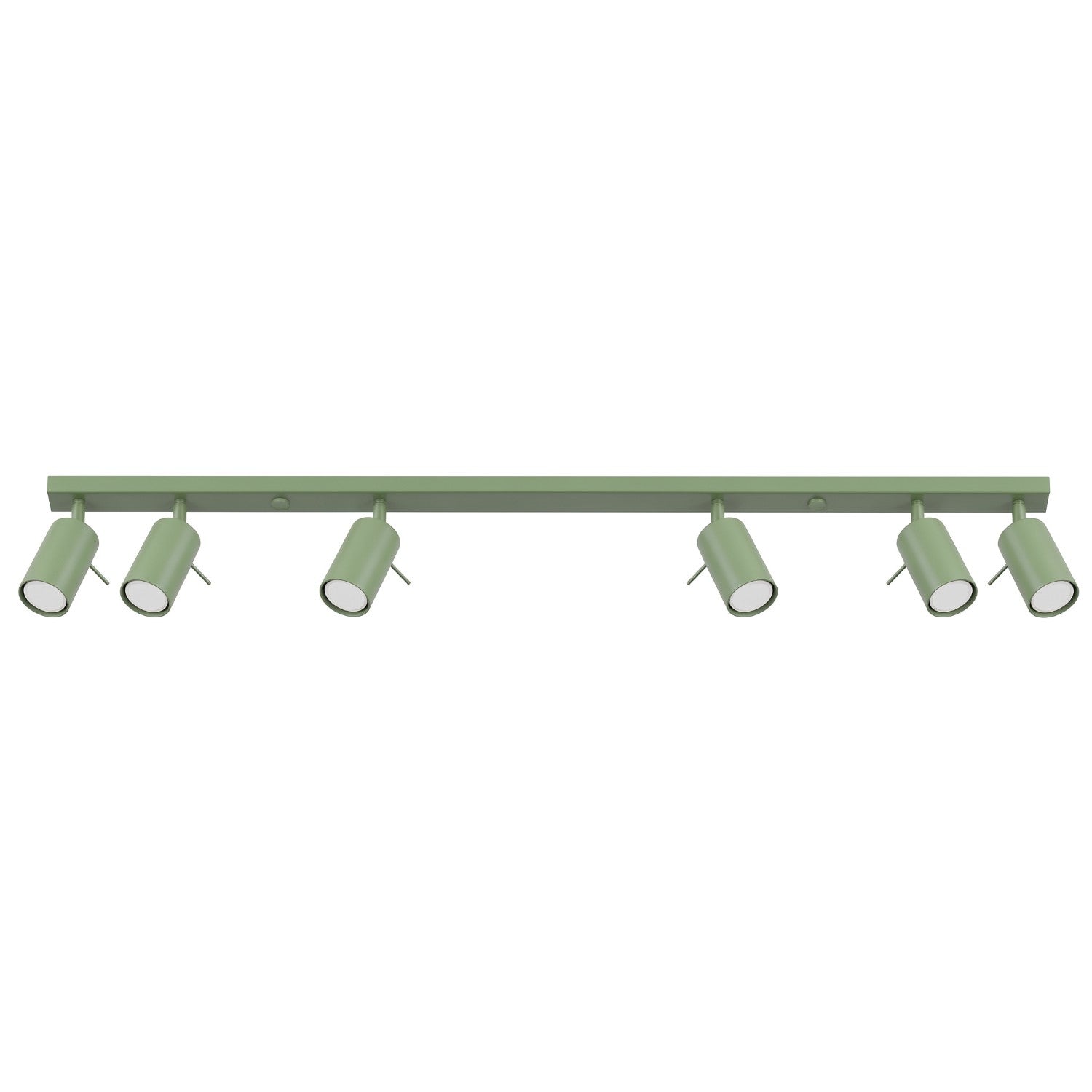 Plafonnier Ring rampe 6 spots acier vert sauge GU10