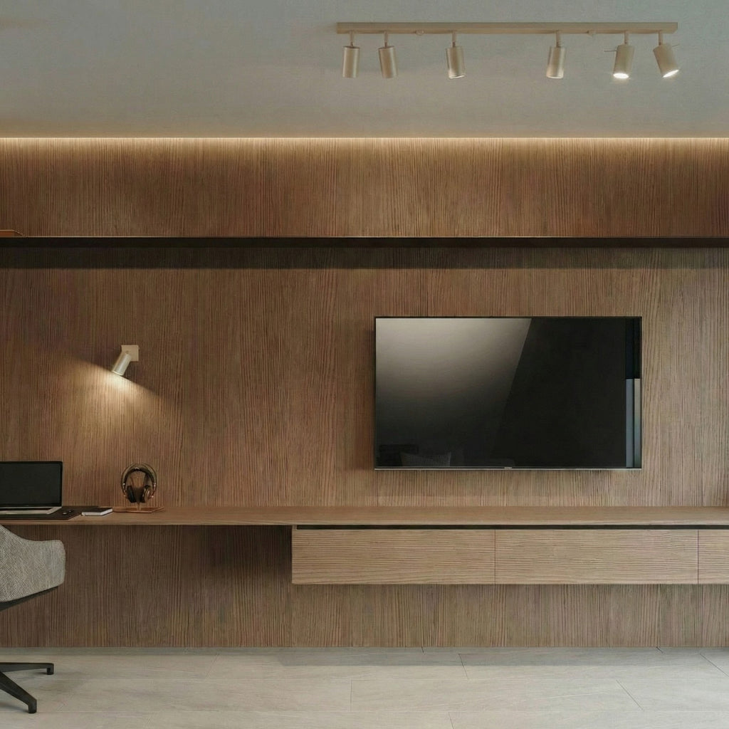 Plafonnier Ring rampe 6 spots acier taupe GU10, vue 14