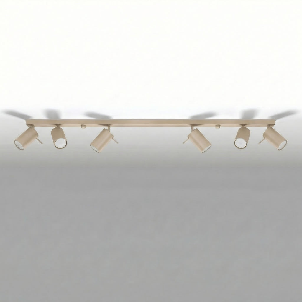 Plafonnier Ring rampe 6 spots acier taupe GU10, vue 2
