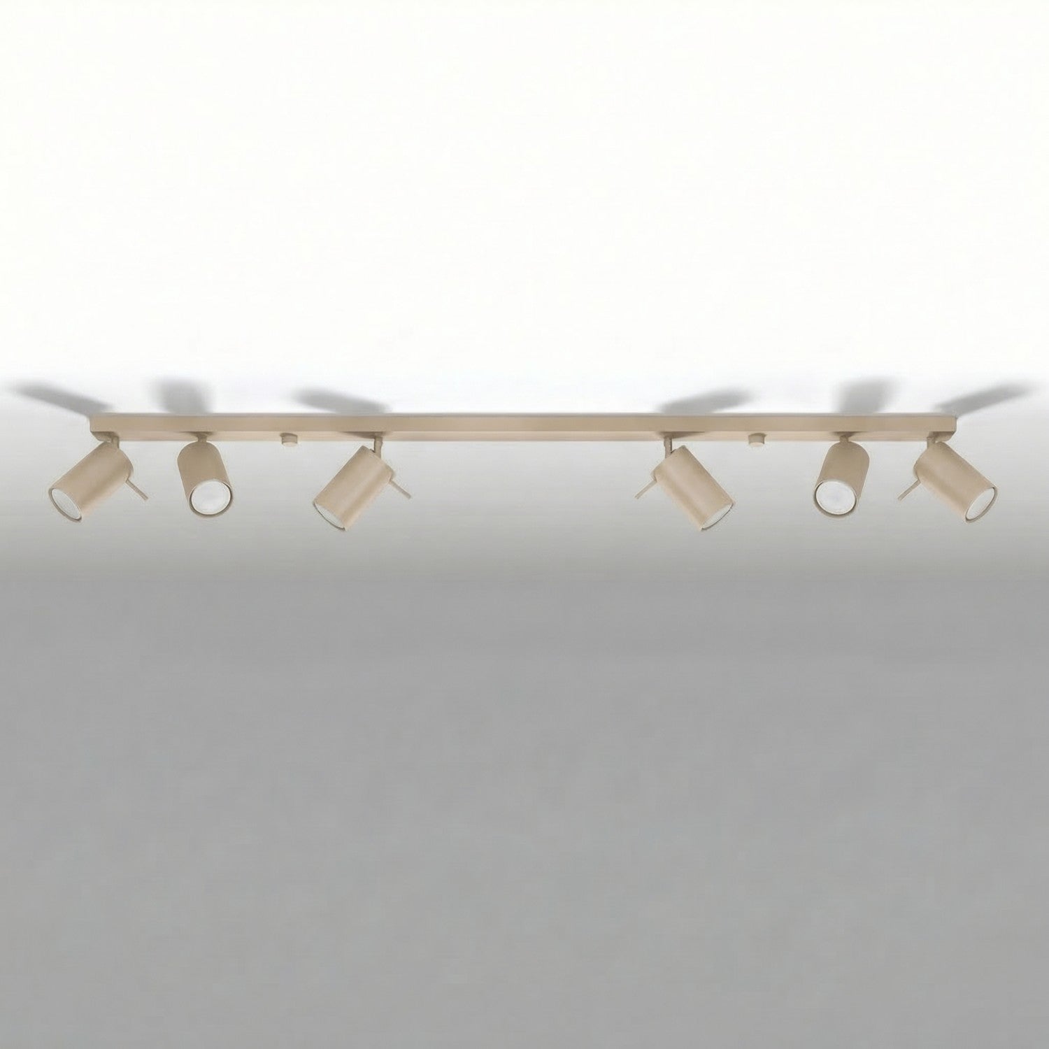 Plafonnier Ring rampe 6 spots acier taupe GU10, vue 2