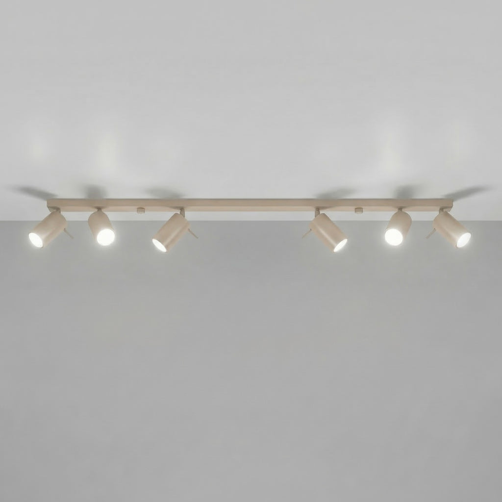 Plafonnier Ring rampe 6 spots acier taupe GU10, vue 3
