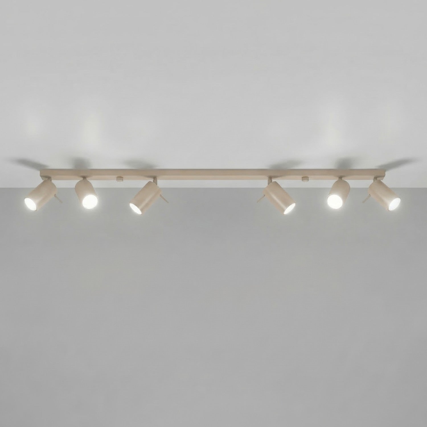 Plafonnier Ring rampe 6 spots acier taupe GU10, vue 3