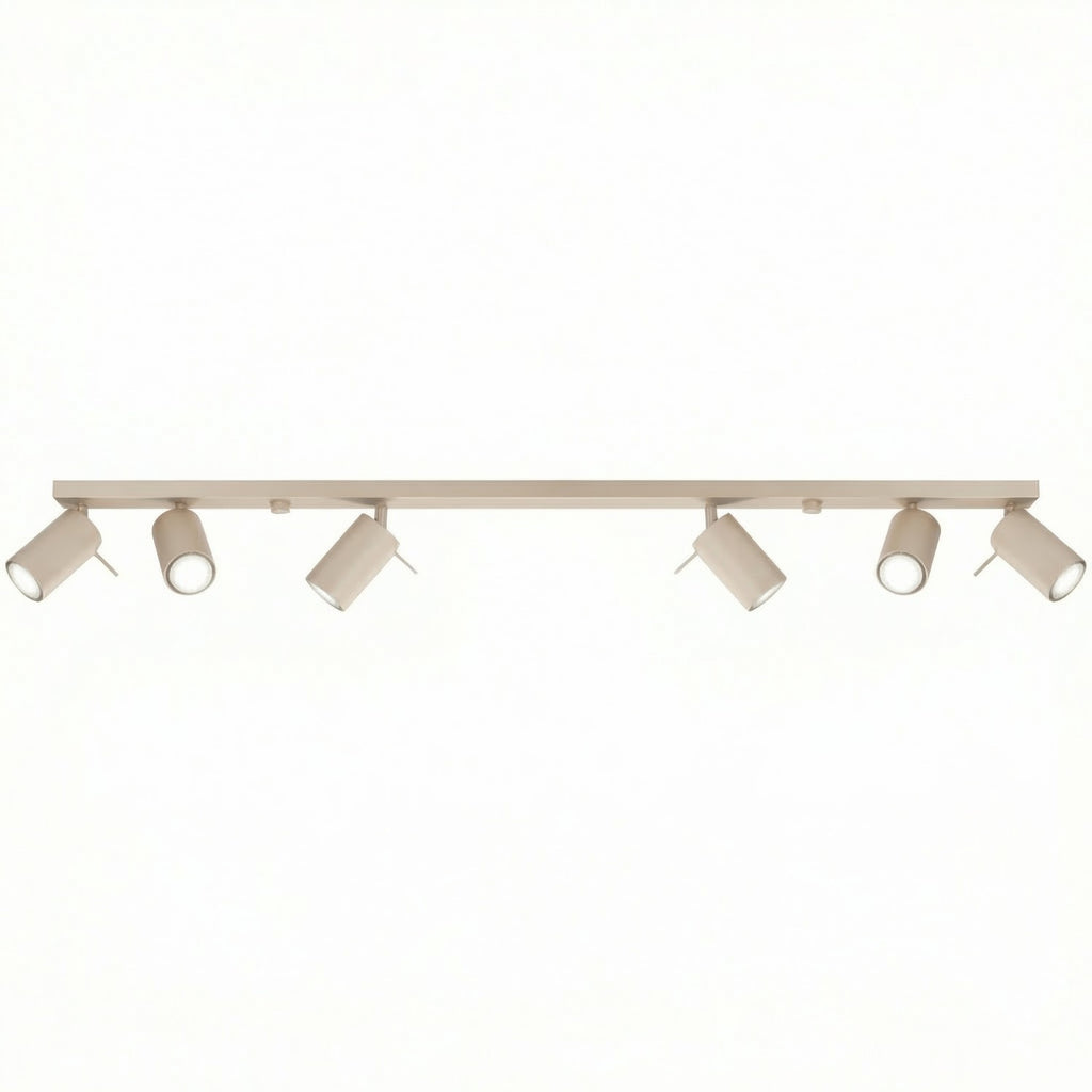 Plafonnier Ring rampe 6 spots acier taupe GU10