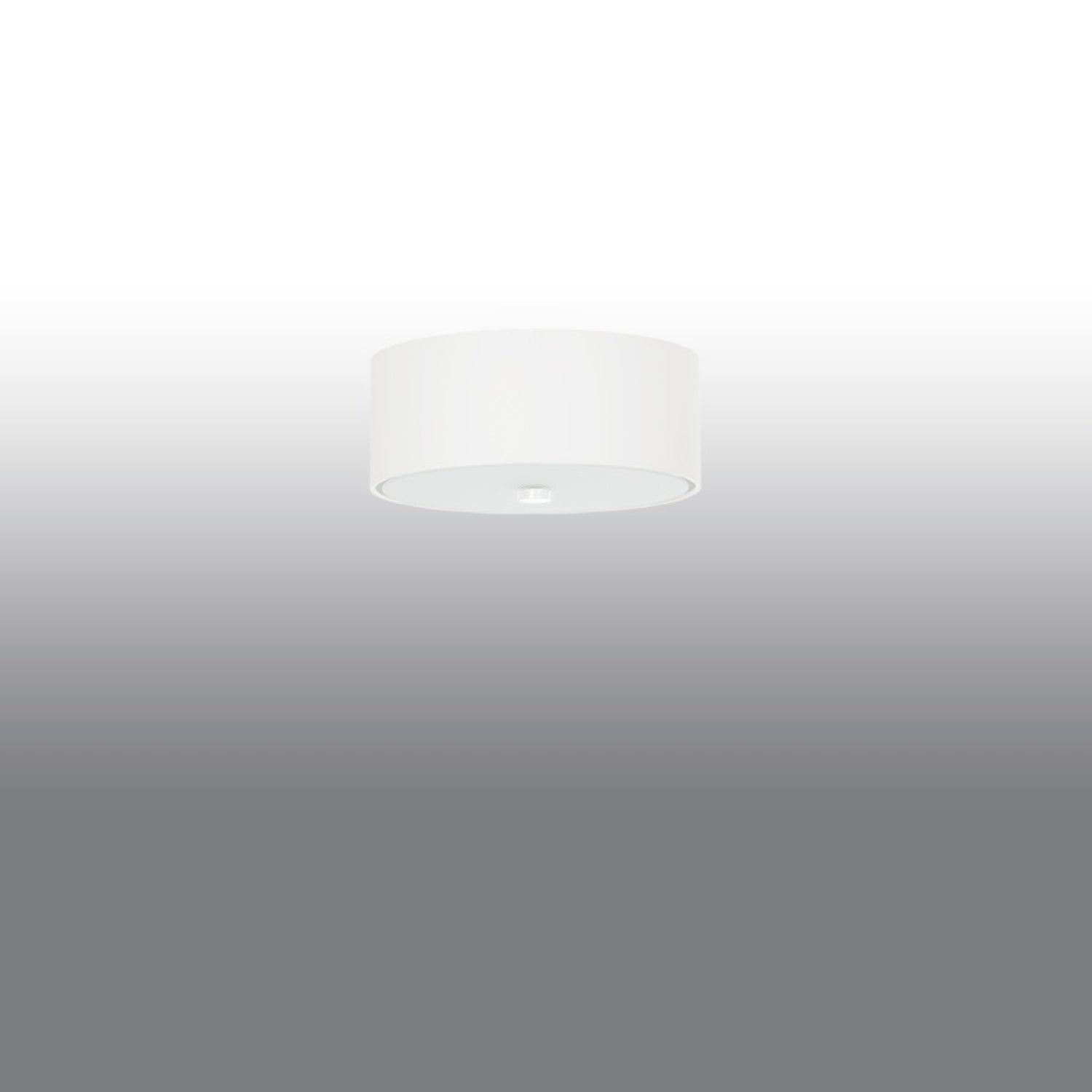 Plafonnier Skala 30 en tissu blanc, vue montrant le diffuseur en verre dépoli