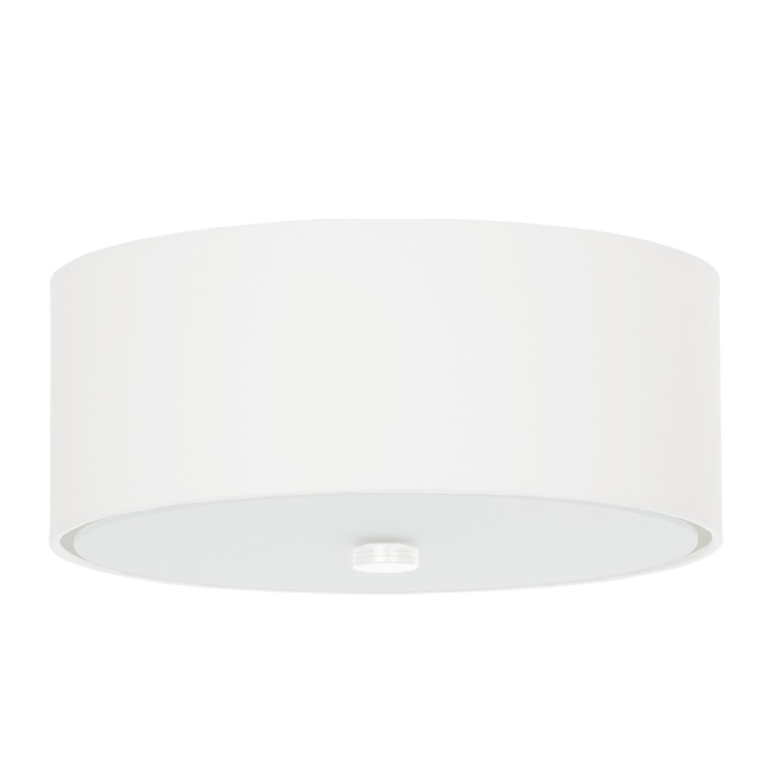 Plafonnier Skala 30 en tissu blanc, abat-jour tambour, vue de face