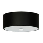 Plafonnier Skala 30 en tissu noir, abat-jour tambour, vue de face