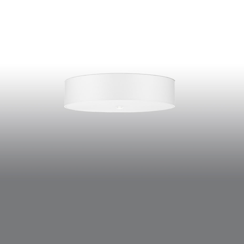 Plafonnier Skala 50 en tissu blanc, vue montrant le diffuseur en verre dépoli
