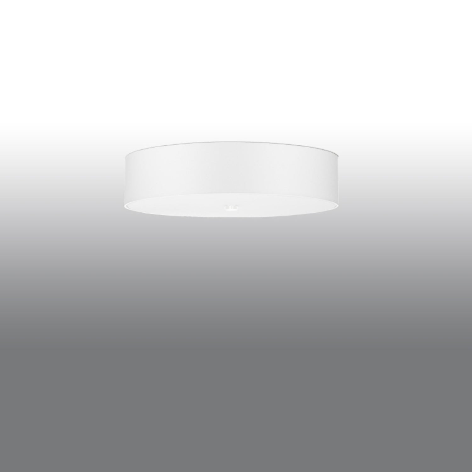 Plafonnier Skala 50 en tissu blanc, vue montrant le diffuseur en verre dépoli