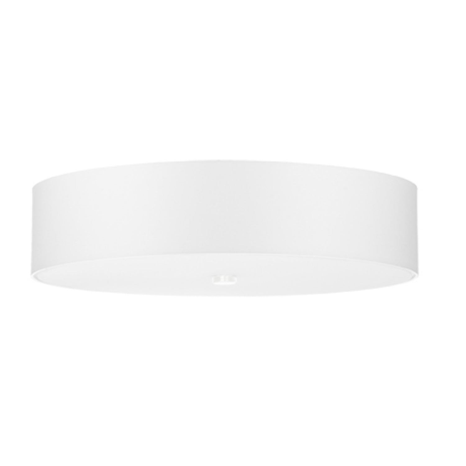 Plafonnier Skala 50 en tissu blanc, abat-jour tambour, vue de face