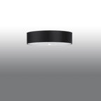 Plafonnier Skala 50 en tissu noir, vue montrant le diffuseur en verre dépoli