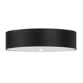 Plafonnier Skala 50 en tissu noir, abat-jour tambour, vue de face