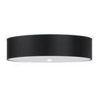 Plafonnier Skala 50 en tissu noir, abat-jour tambour, vue de face