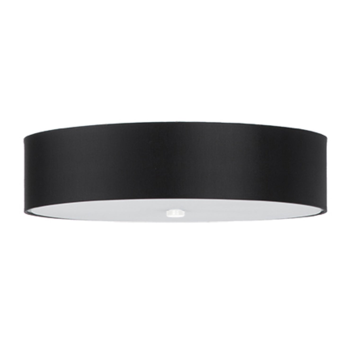 Plafonnier Skala 50 en tissu noir, abat-jour tambour, vue de face