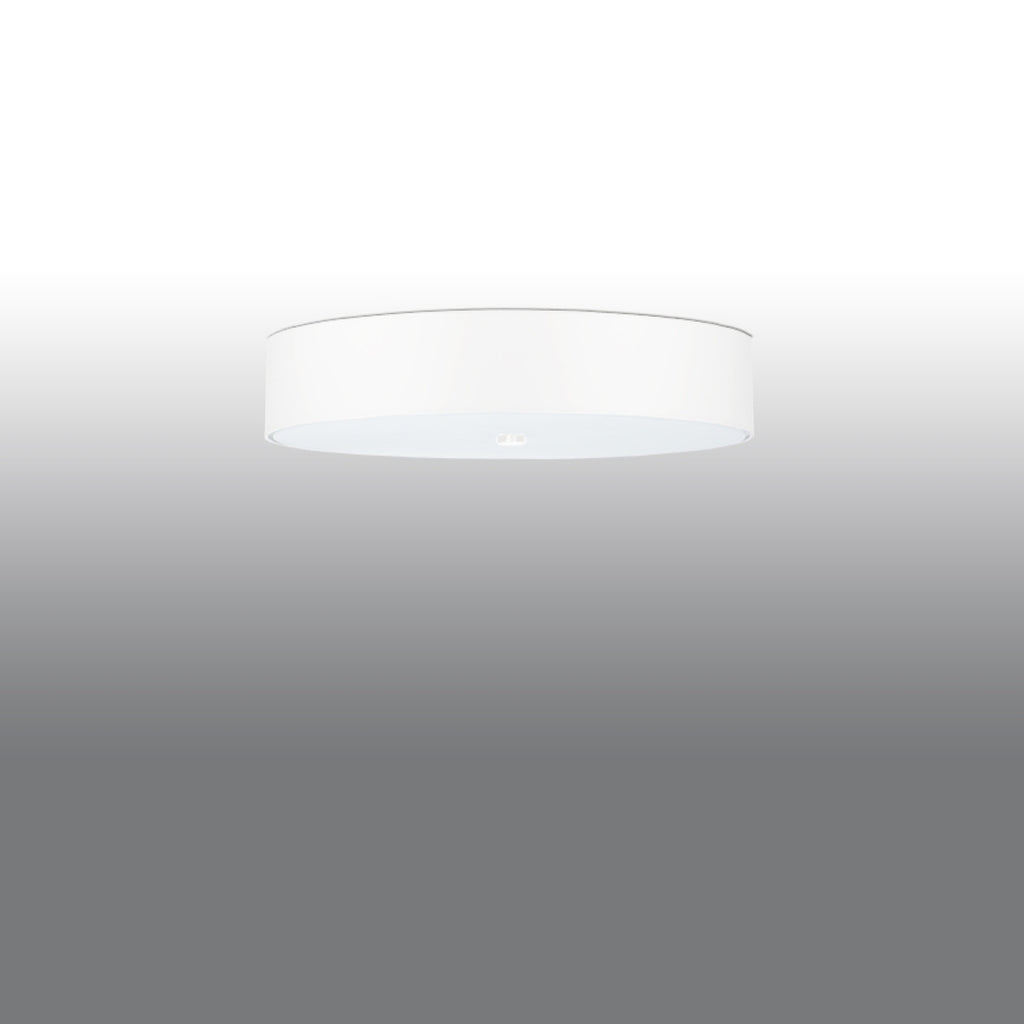 Plafonnier Skala 60 en tissu blanc, vue du diffuseur en verre dépoli