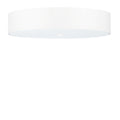 Plafonnier Skala 60 en tissu blanc, abat-jour tambour au plafond, vue de face