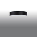 Plafonnier Skala 60 en tissu noir, vue du diffuseur en verre dépoli