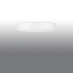 Plafonnier Skala 80 en tissu blanc, vue du diffuseur en verre dépoli