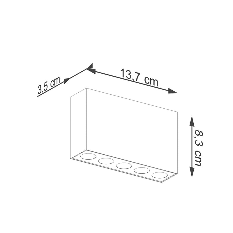 Dimensions Plafonnier Sole aluminium noir LED intégrée