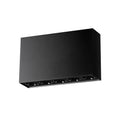 Plafonnier Sole boîtier en aluminium noir avec ses cinq sources LED alignées en dessous
