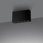 Plafonnier Sole LED barre aluminium noir installé au plafond