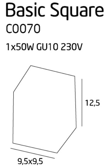 Dimensions Basic Square White GU10 Spot Ceiling Light