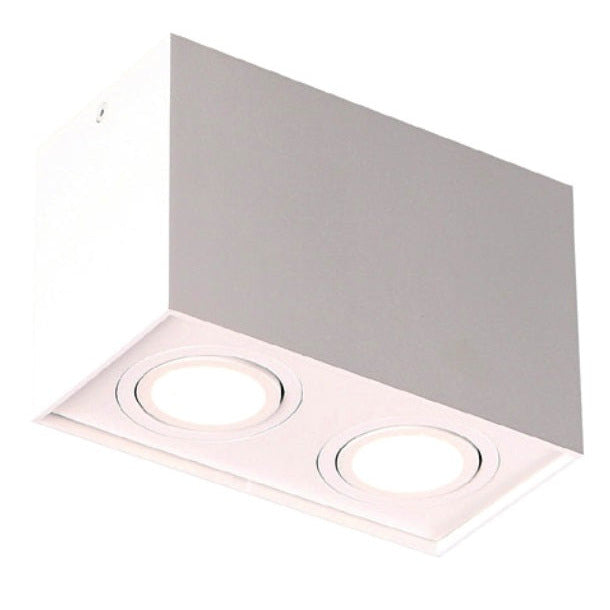 Plafonnier spot Basic carré double blanc GU10