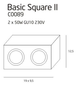 Dimensions Deckenstrahler Basic quadratisch doppelt schwarz GU10