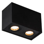 Plafonnier spot Basic carré double noir GU10