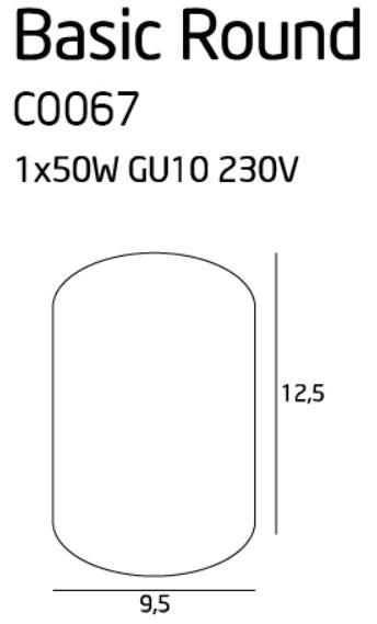 Dimensions Basic Round White GU10 Spotlight