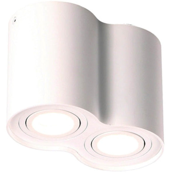 Plafonnier spot Basic rond double blanc GU10