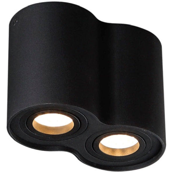 Plafonnier spot Basic rond double noir GU10