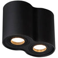Plafonnier spot Basic rond double noir GU10