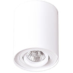 Plafonnier spot Basic rond métal blanc avec sa bague orientable et une ampoule GU10