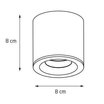 Dimensions Plafonnier spot Form noir GU10