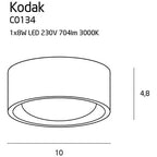 Plafonnier spot Kodak I blanc, vue 2
