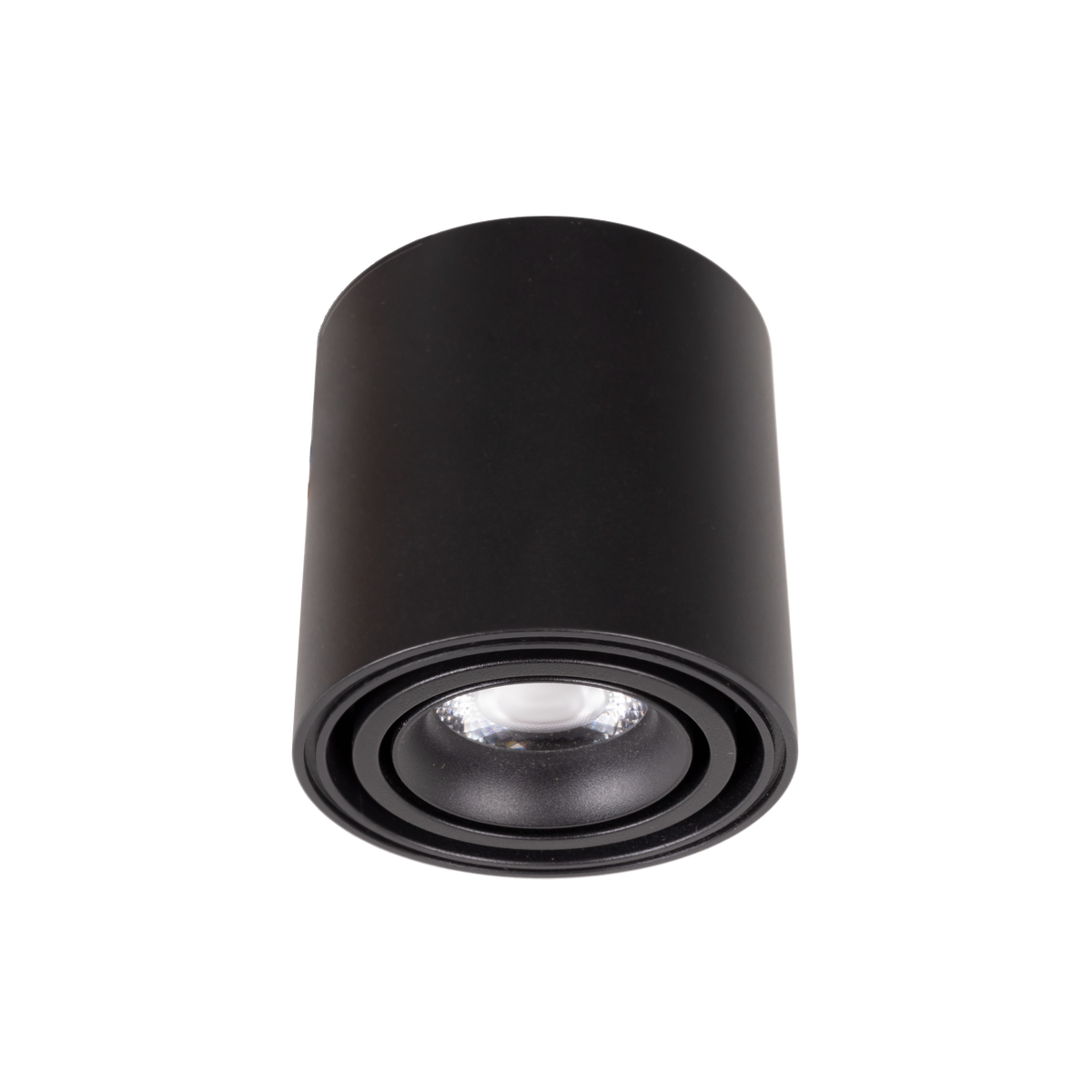 Spot en saillie Fix métal noir cylindrique avec sa tête orientable en retrait