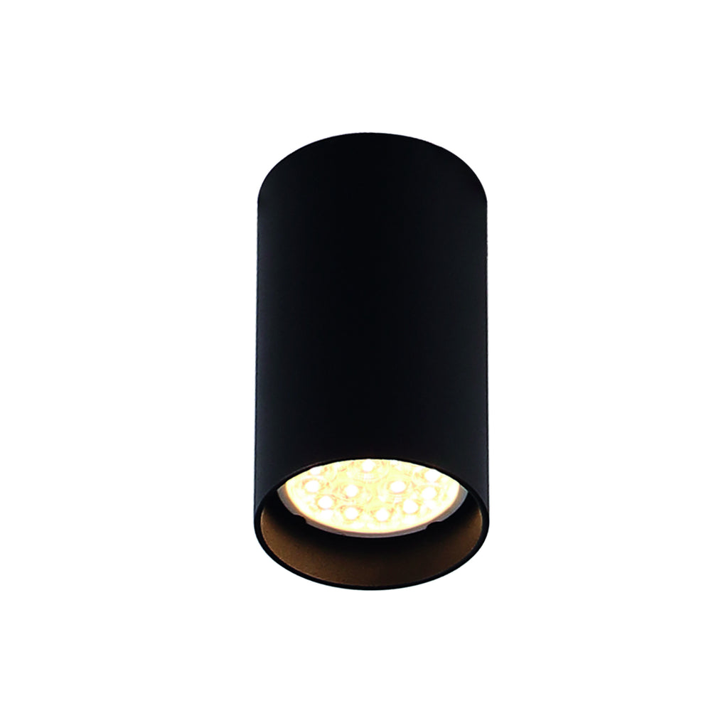 Plafonnier spot Pet rond noir GU10