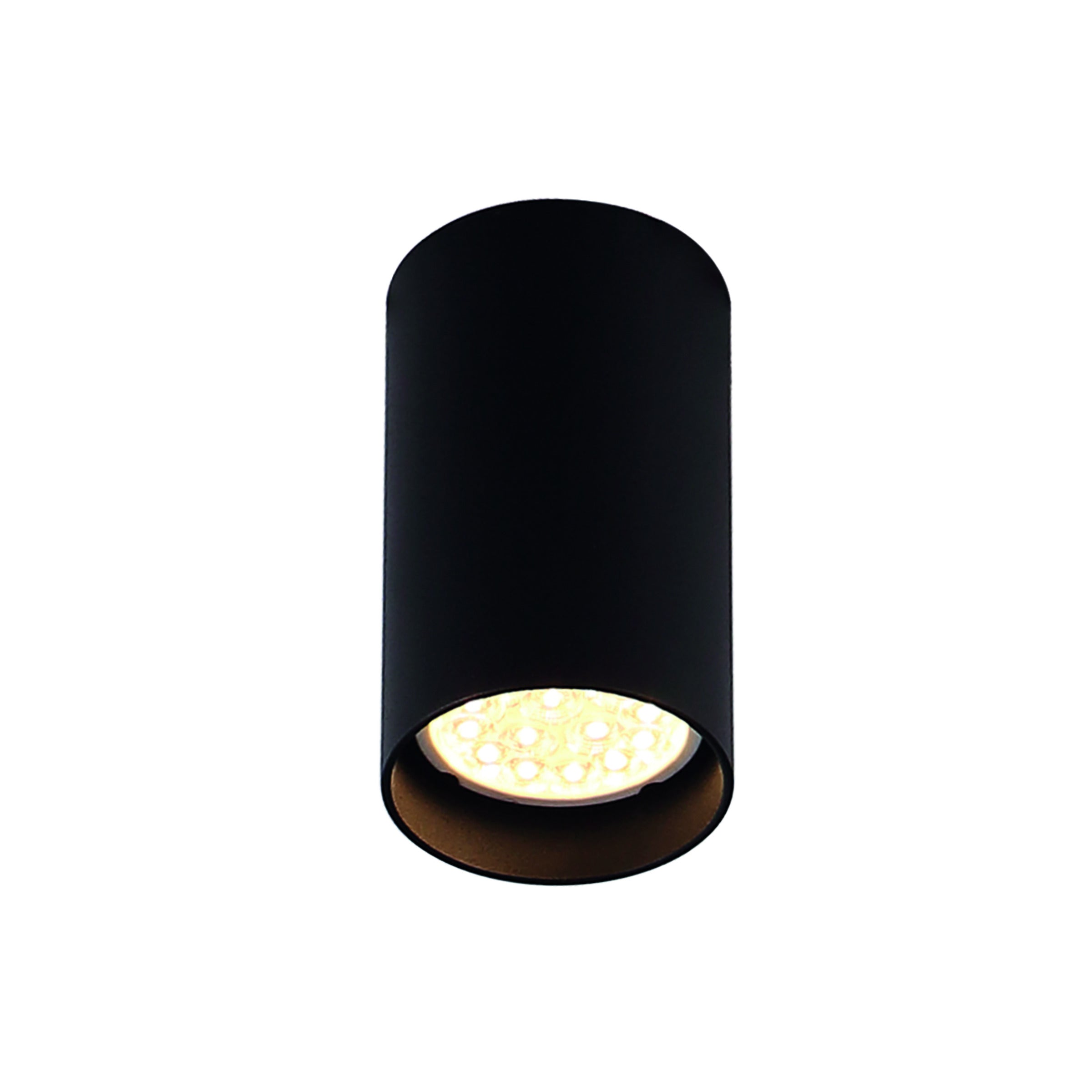 Plafonnier spot Pet rond noir GU10