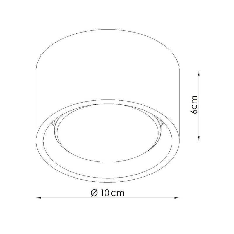 Dimensions Plafonnier spot rond Modo 1 aluminium Gx53