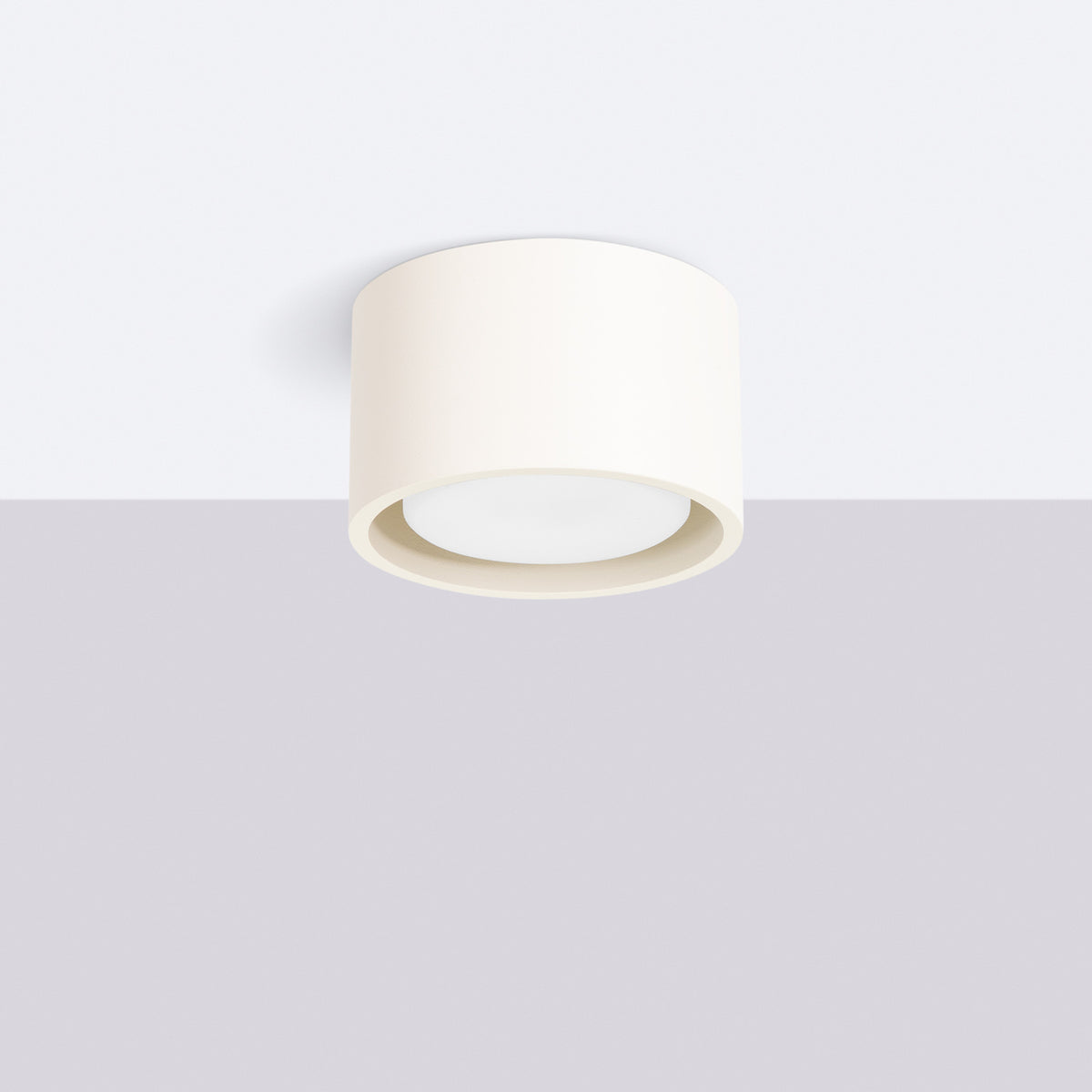 Plafonnier Modo 1 laque beige éteint fixé au plafond