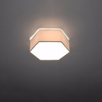 Plafonnier Sunde 11 blanc allumé, lumière diffuse vers le bas et halo au plafond