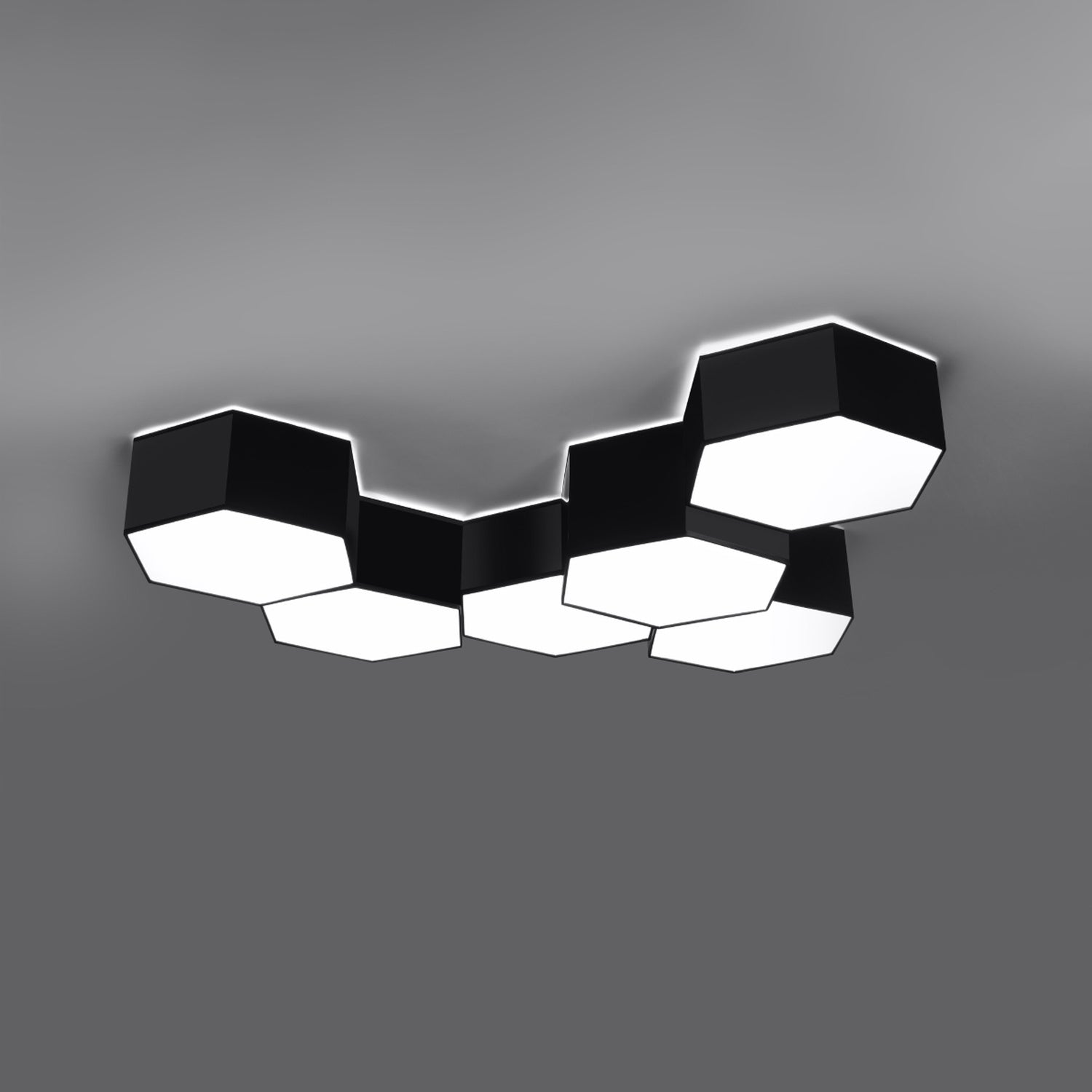 Plafonnier Sunde 15 noir, composition murale