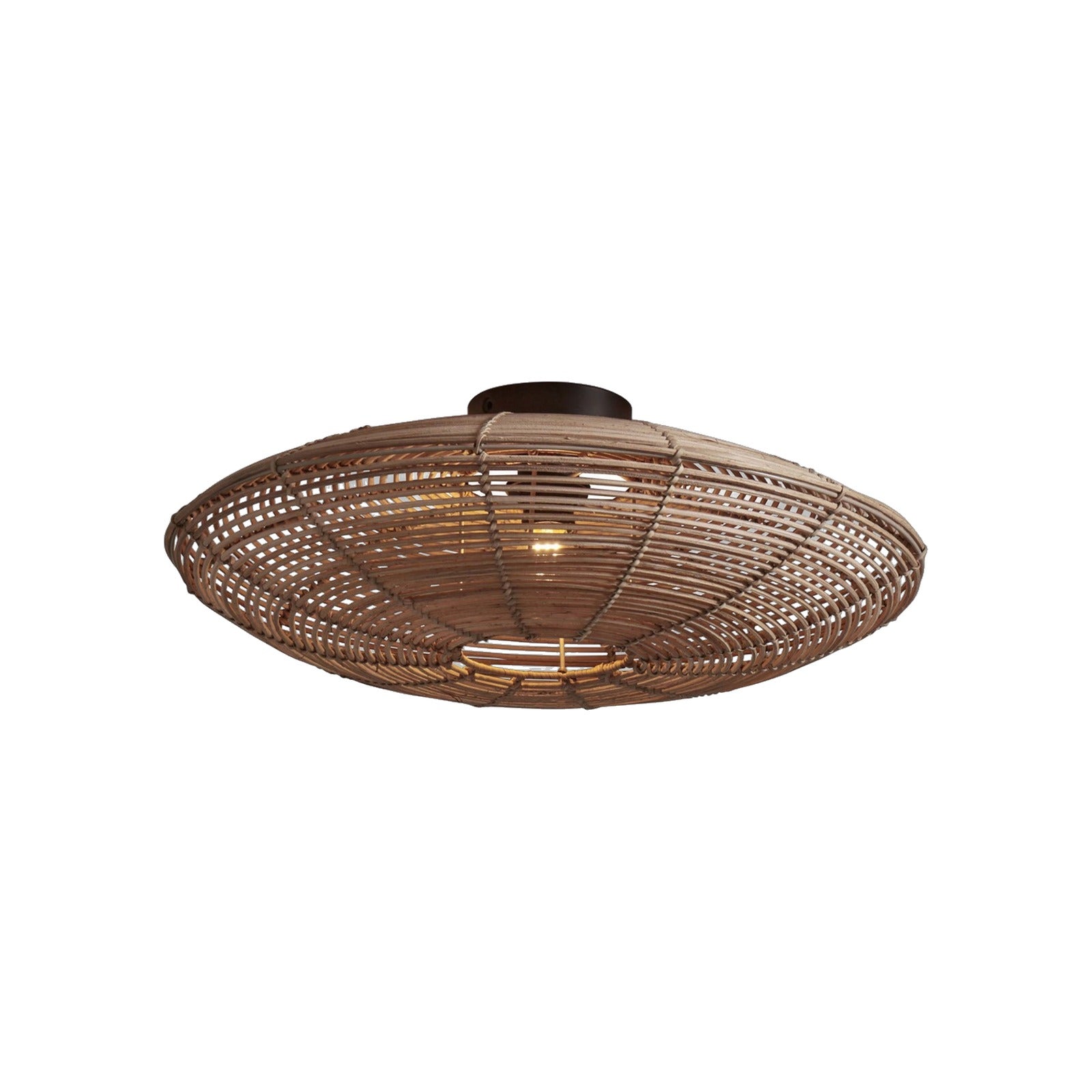 Plafonnier Tanami rotin naturel disque 55 cm E27