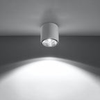 Plafonnier Tiube en aluminium blanc, downlight cylindre à réflecteur, réflecteur vu de dessous