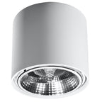 Plafonnier Tiube en aluminium blanc, downlight cylindre à réflecteur, vue de face